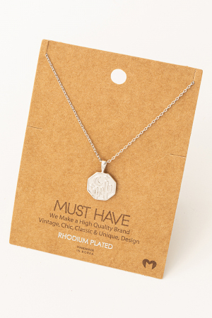Desert Cactus Octagon Pendant Necklace