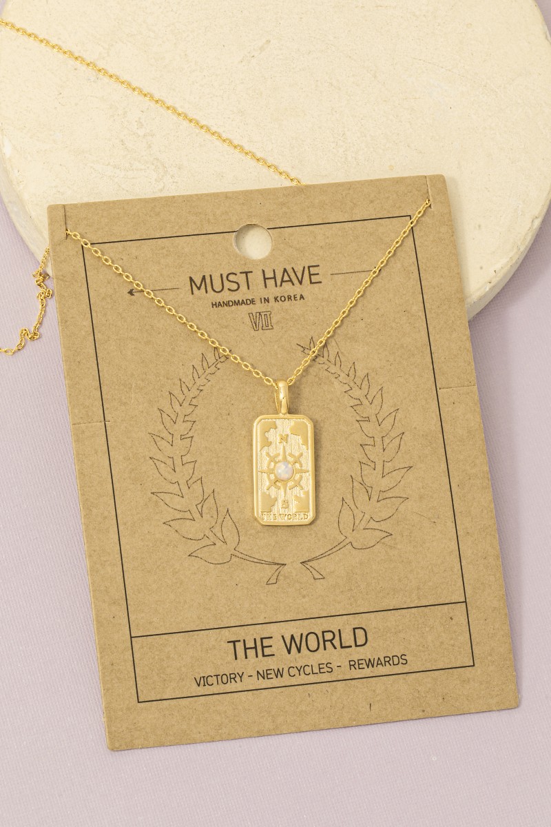 The World Tarot Card Pendant Necklace