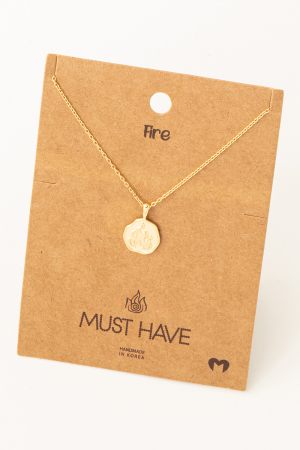 Fire Element Flame Pendent Necklace