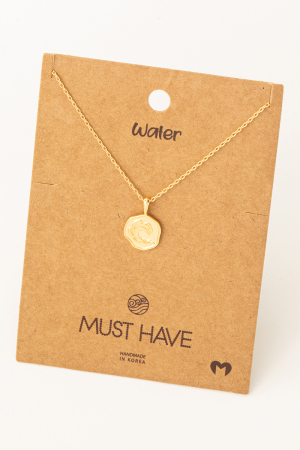 Water Element Wave Pendent Necklace