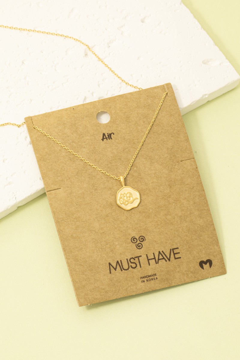 Air Element Coin Pendant Necklace