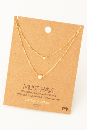 Mini Chain Stud Layered Necklace