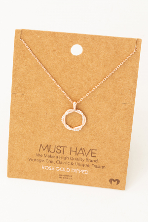 Dainty Circle Twist Pendant Necklace