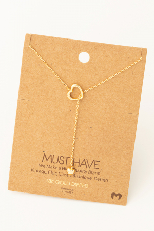 Dainty Heart Lariat Necklace