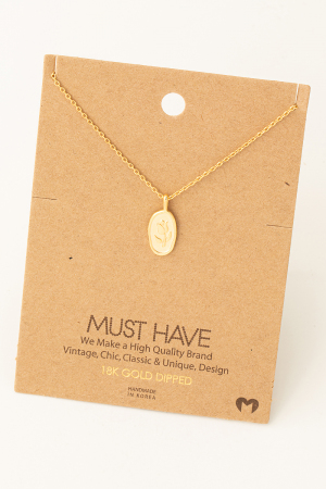 Oval Tulip Pendant Necklace