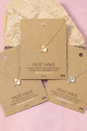 18K Gold Dipped Stingray Pendant Necklace