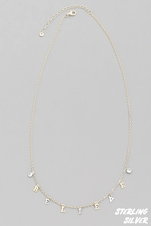 Sterling Silver Believe Necklace