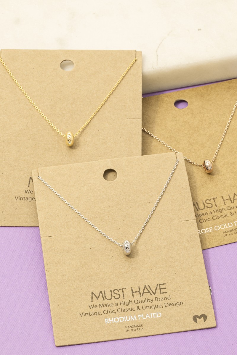 Mini Oval Pendant Necklace