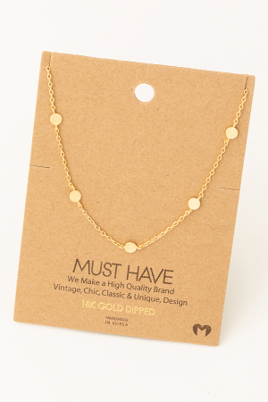 Dainty Circle Disc Station Necklace