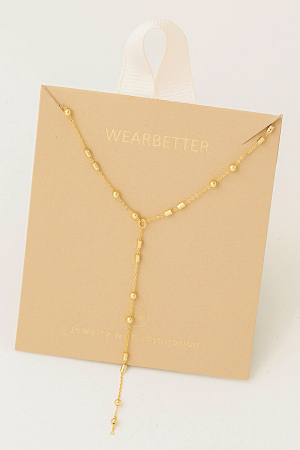 Thin Dainty Chain Ball Y Necklace
