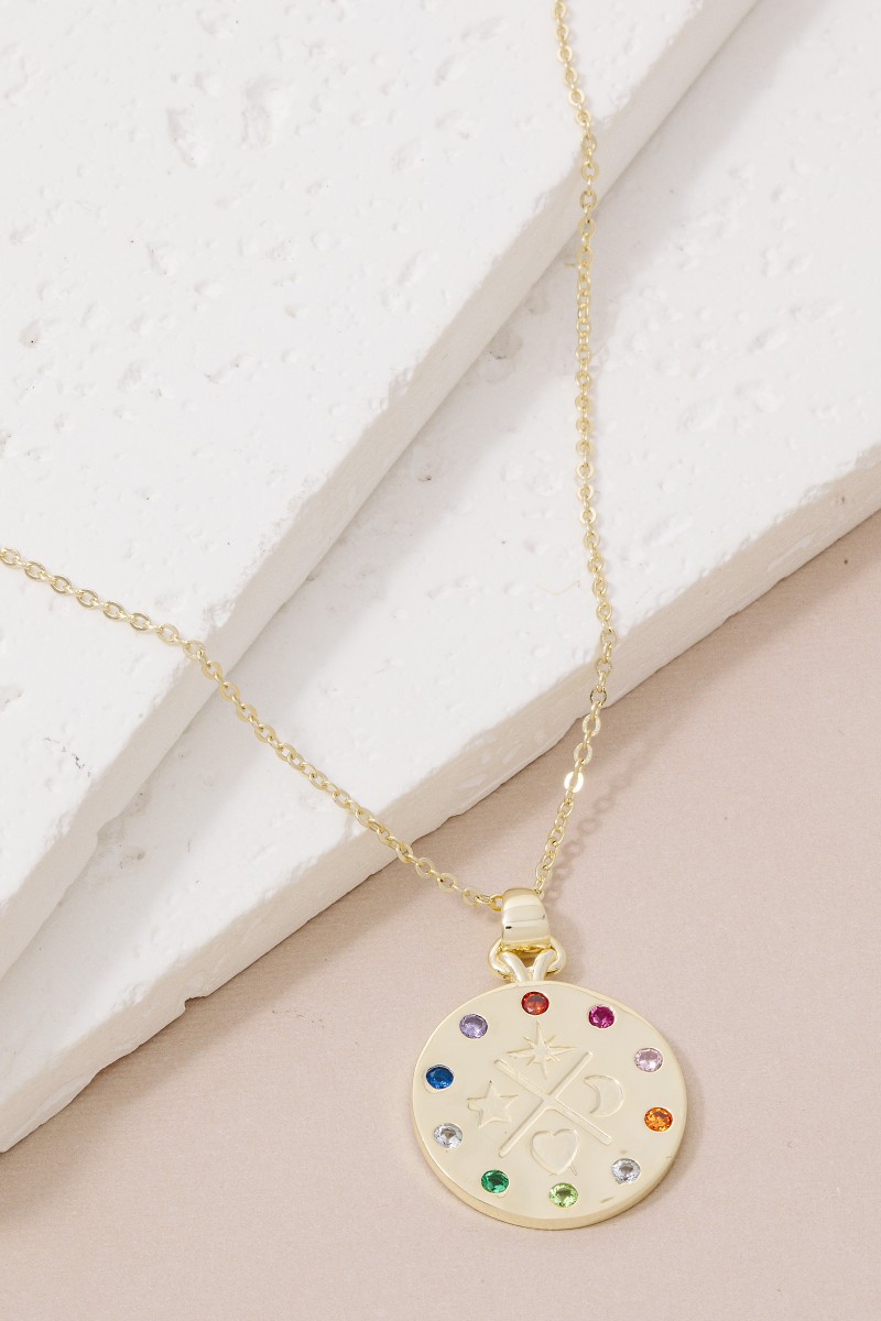 Sterling Silver Disc Pendant Necklace