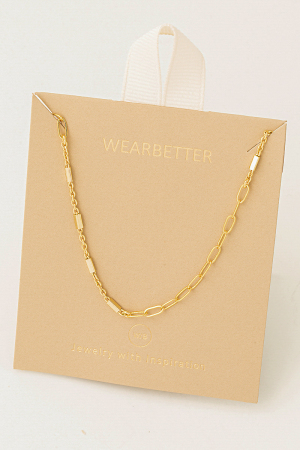 Two Type Oval Cable Chain Necklace