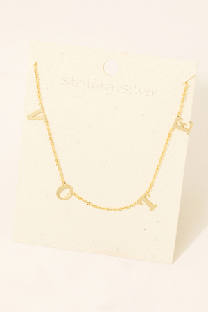 Sterling Silver Handwritten Vote Charm Necklace