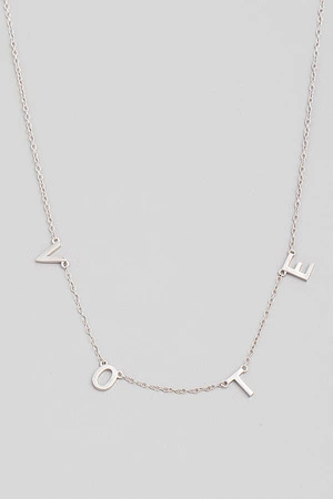 Sterling Silver Vote Charm Necklace