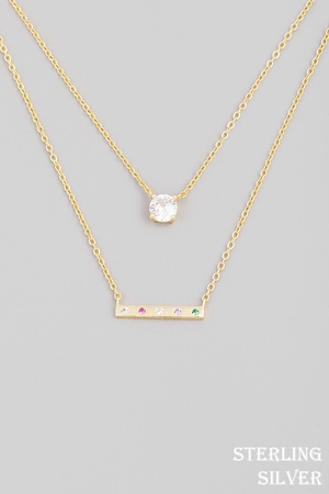 Layered Multicolor Bar Necklace