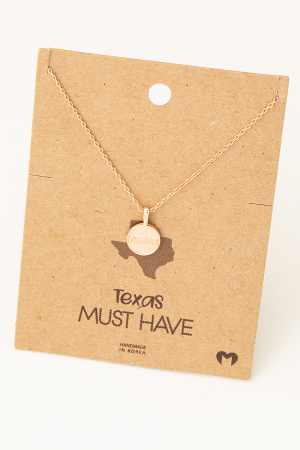 Texas Coin Pendant Necklace