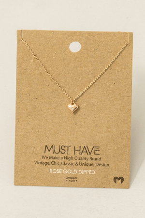 Gold Dipped Mini Heart Pendant Necklace