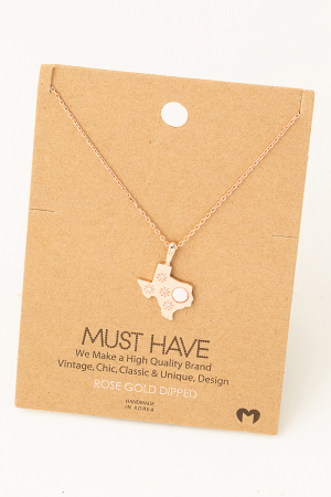 Opal Texas State Pendant Necklace