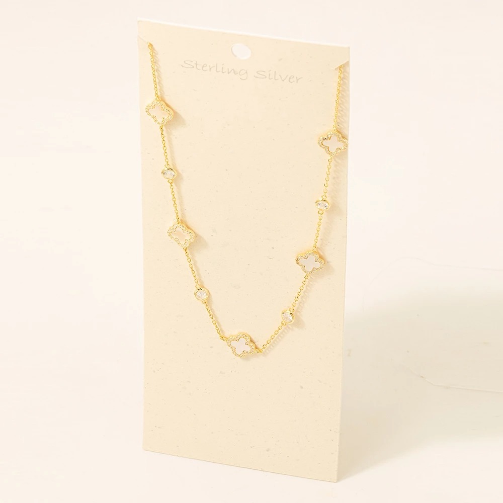 Sterling Silver Clover Charm Necklace