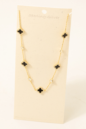 Sterling Silver Clover Charm Necklace