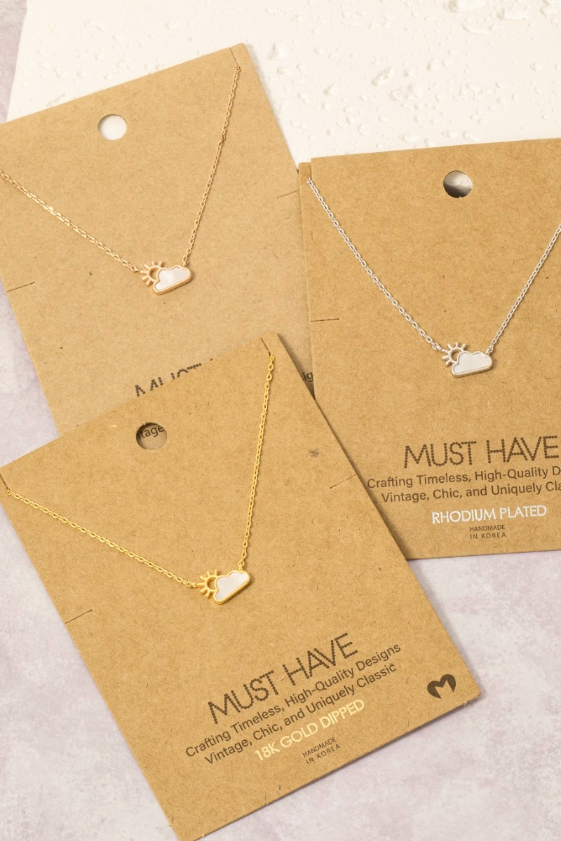 Mini Cloud Sun Pendant Necklace