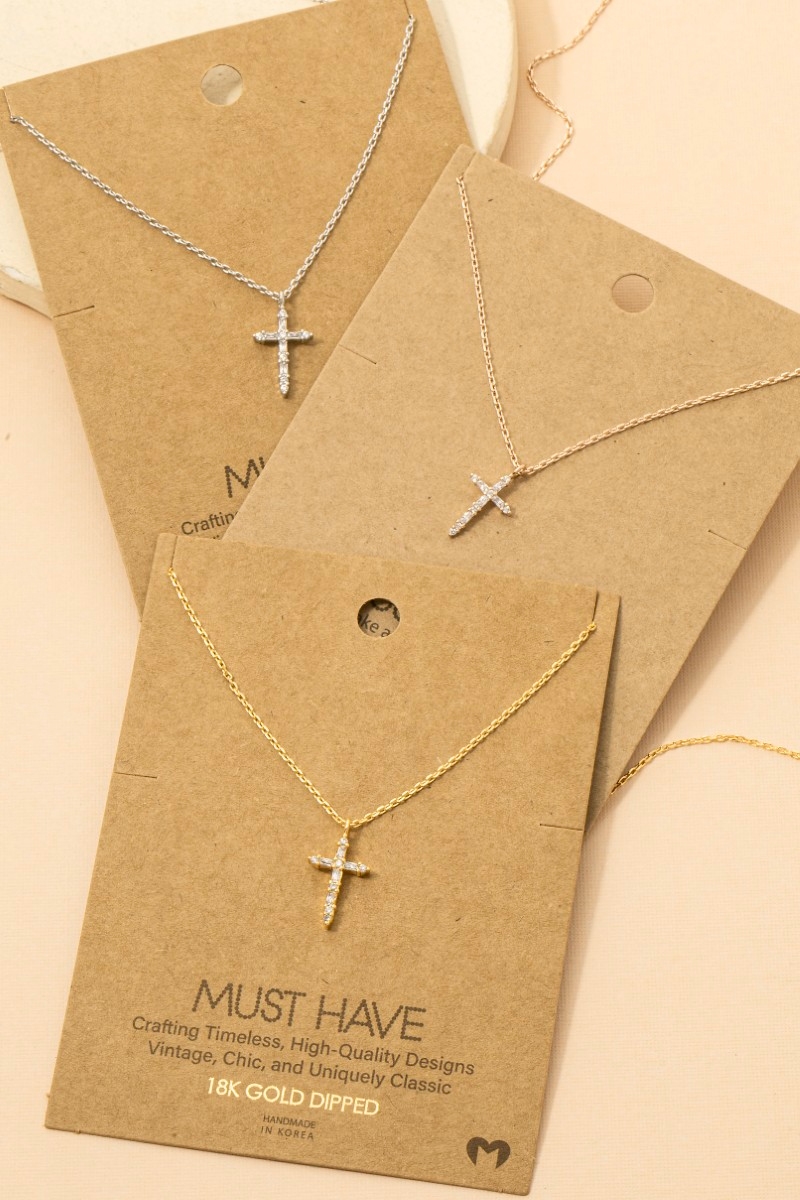 Cz Cross Pendant Necklace