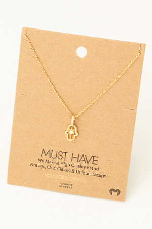 Mini Star Hamsa Hand Pendant Necklace