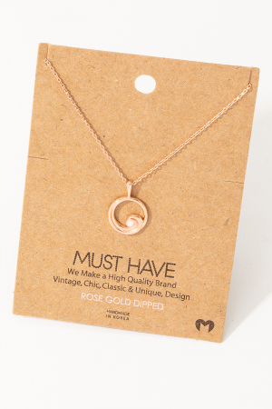 Circle Wave Pendant Necklace