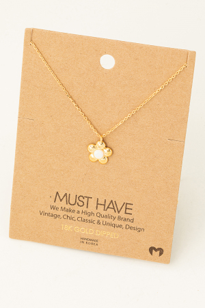 Opal Flower Pendant Necklace