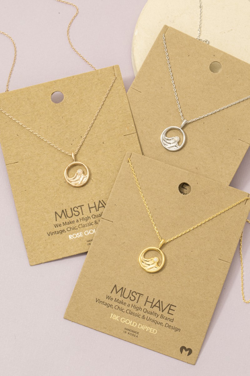 Gold Dipped Mini Mountain Opal Pendant Necklace