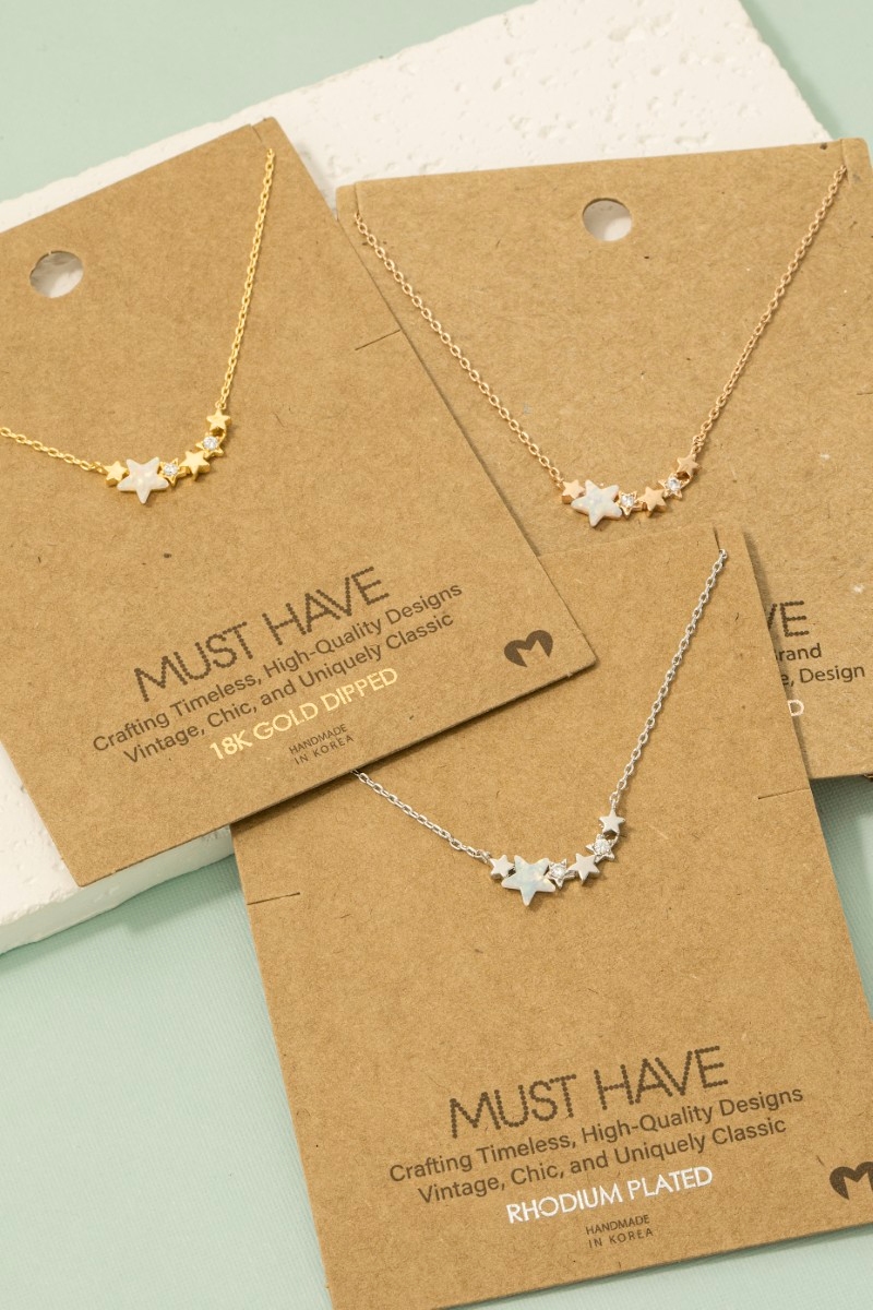 Dainty Multi Star Charm Necklace