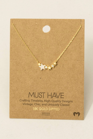 Dainty Multi Star Charm Necklace