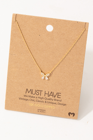 Mini Pave Butterfly Pendant Necklace
