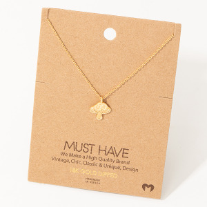 Dainty Mustroom Pendant Necklace