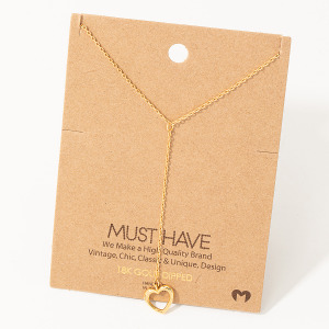 Heart Cutout Charm Y Necklace