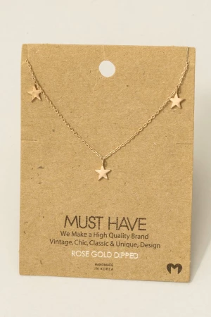 Gold Dipped Dainty Star Station Necklace