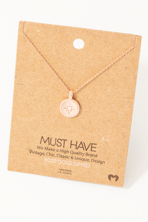 North Star Disc Pendant Necklace