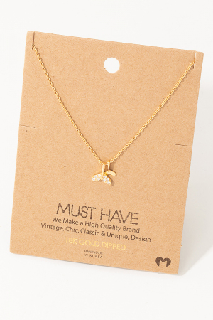 Pave Whale Tail Pendant Necklace