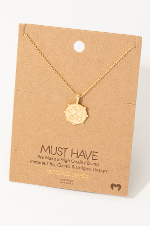 Space Coin Pendant Necklace