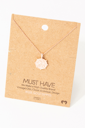 Space Coin Pendant Necklace