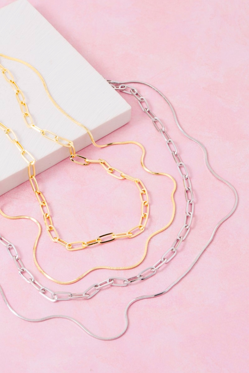 Double Chain Layered Necklace
