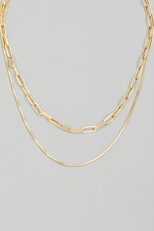 Double Chain Layered Necklace