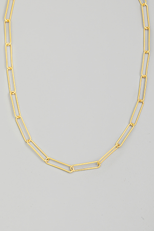 Metallic Oval Chain Link Necklace