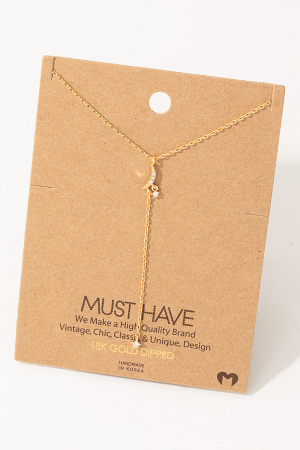 Dainty Chain Crescent Moon Y Necklace