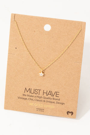 Mini Rhinestone Star Charm Necklace