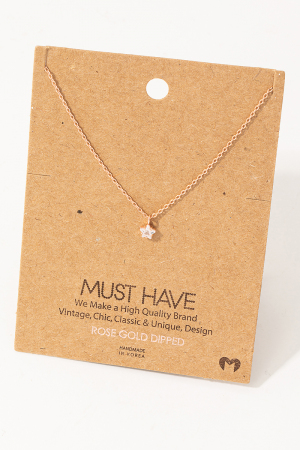 Mini Rhinestone Star Charm Necklace