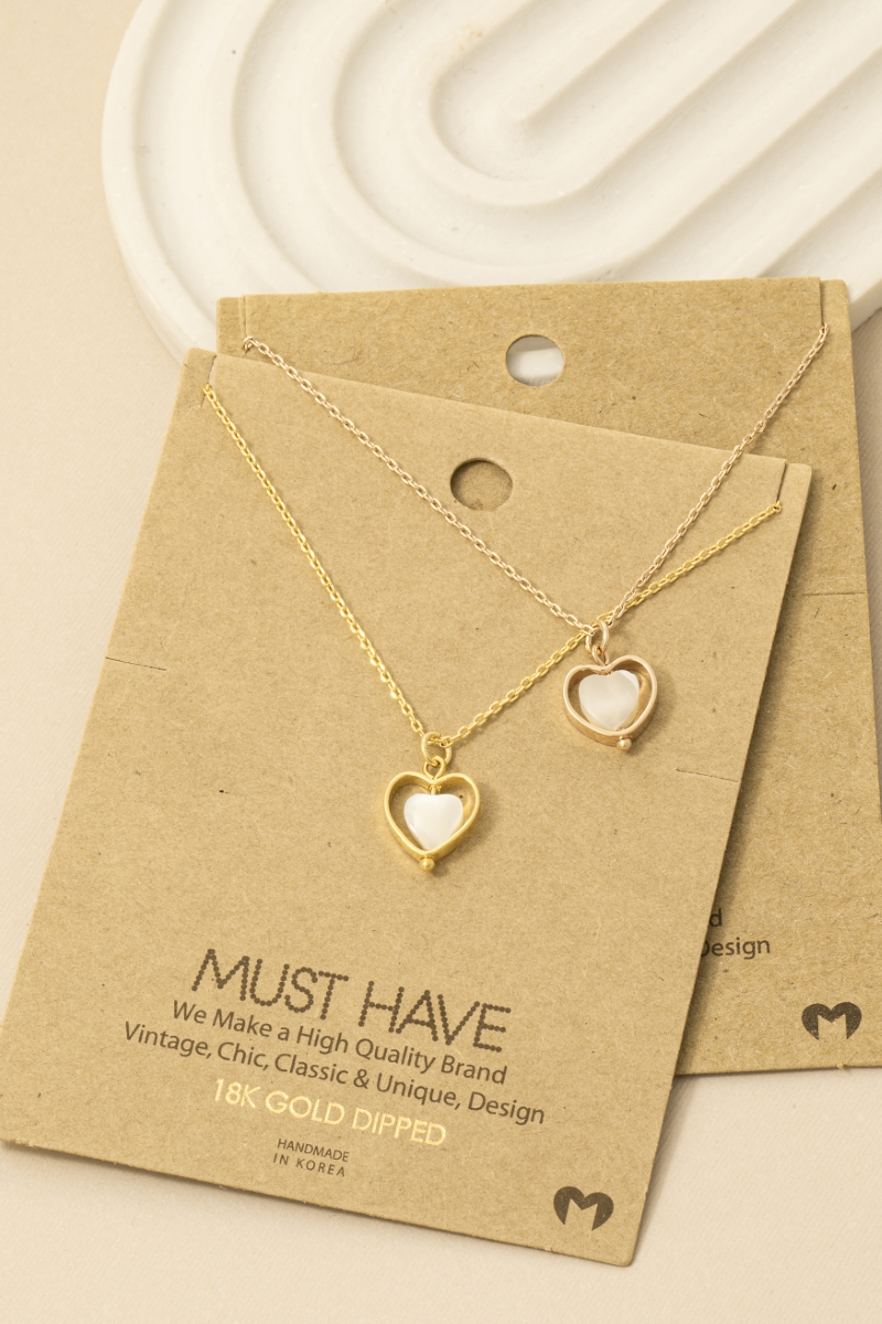 Layered Heart Pendant Necklace