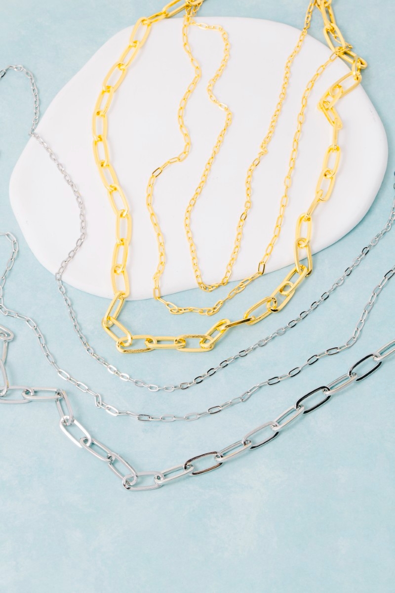 Triple Oval Chain Link Necklace