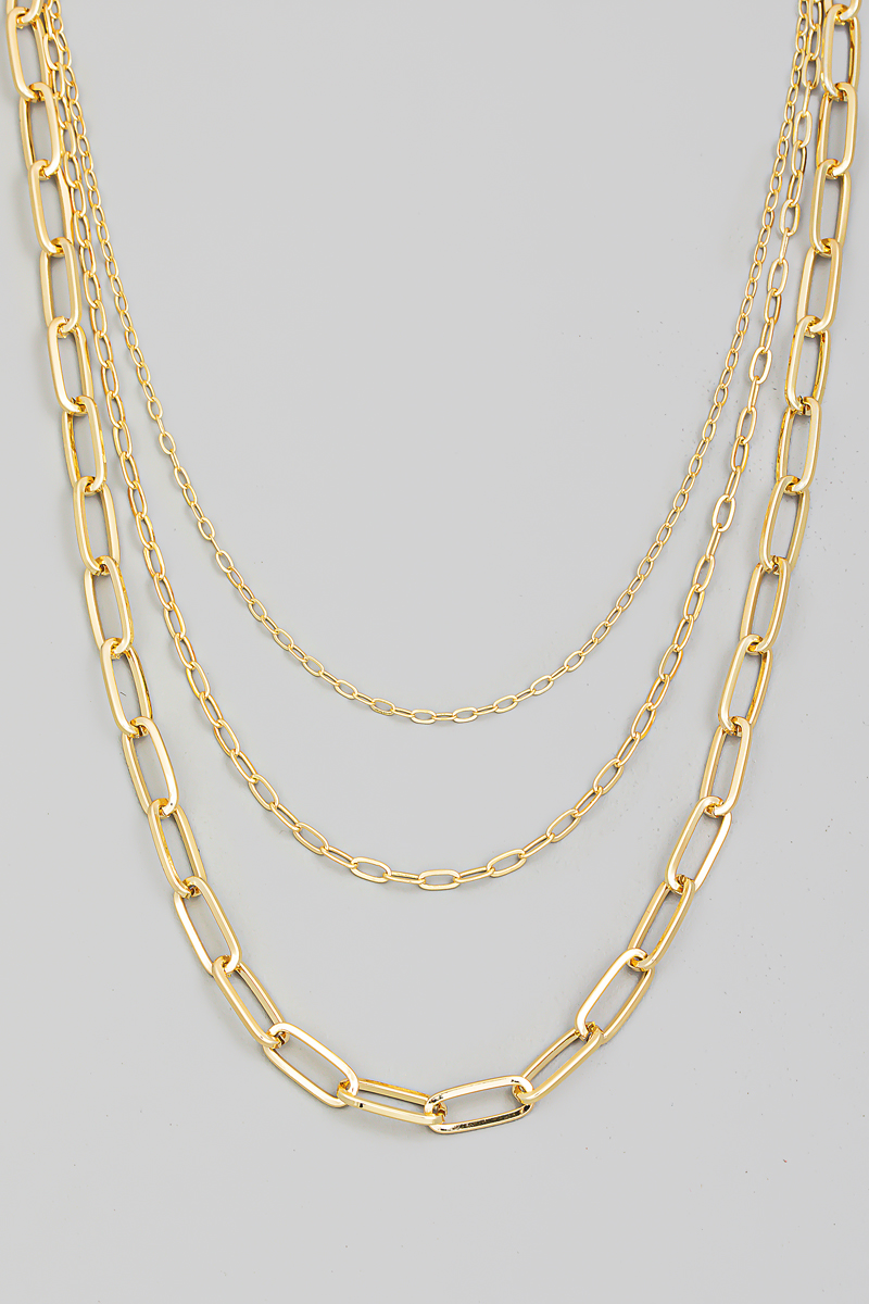 Triple Oval Chain Link Necklace