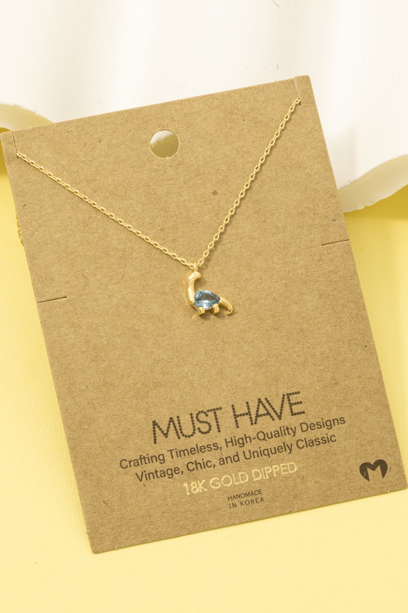 Dainty Chain Dinosaur Pendant Necklace